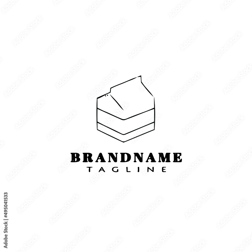 Wall mural milk paper box logo icon design template vector illustration