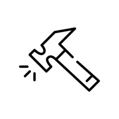 Hammer icon. Pixel perfect, editable stroke