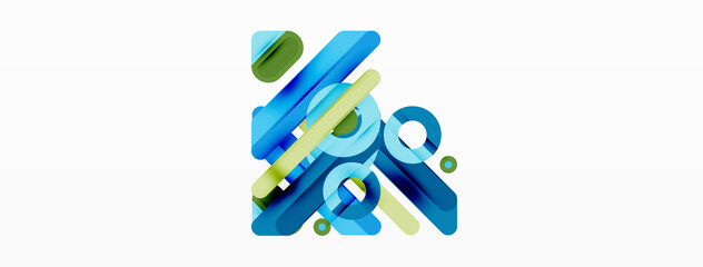 Lines geometric background. Stripes and rings composition business template for wallpaper, banner, background or landing