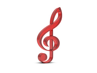 Glass music note symbol