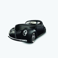 A photo realistic vector graphic of a 1940s coupe