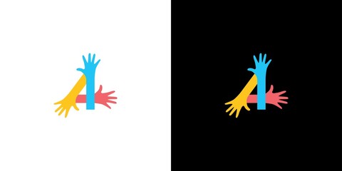 Unique and modern humanity colorful logo design