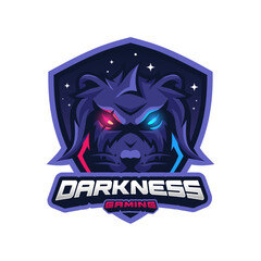 Darkness wolf esport logo template