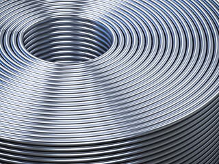 Roll of metal wire or steel cable