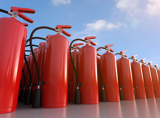 Amount of fire extinguishers in a row