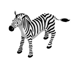 Fototapeta na wymiar Isometric Zebra Safari Composition