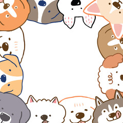 Vector Illustration of Cartoon Dog Face Frame Design