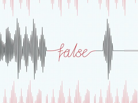 Lie detector. Polygraph test. Vector illustration