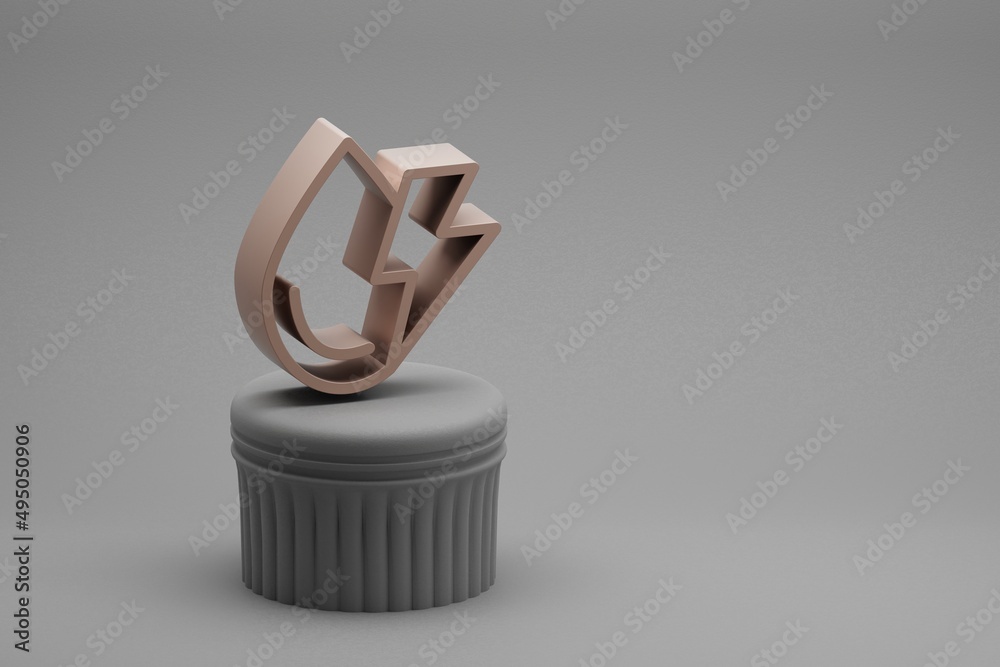 Leinwandbilder Beautiful abstract illustrations clean energy symbol icons on a column stand and wonderful background. 3d rendering illustration. Background pattern for design. Save Ecological.