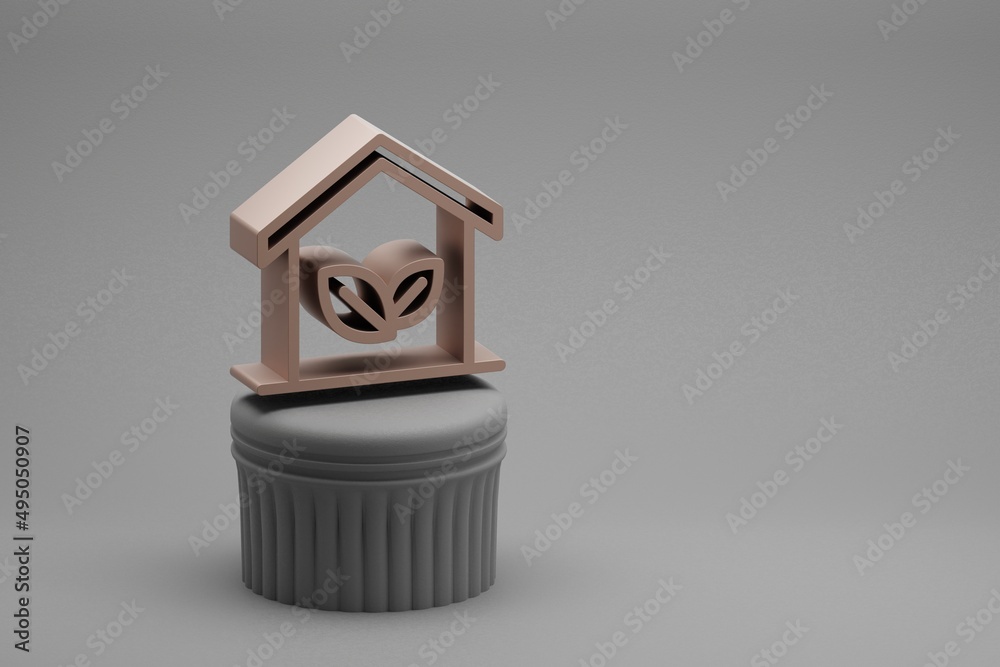 Leinwandbilder beautiful abstract illustrations house clean energy symbol icons on a column stand and wonderful bac