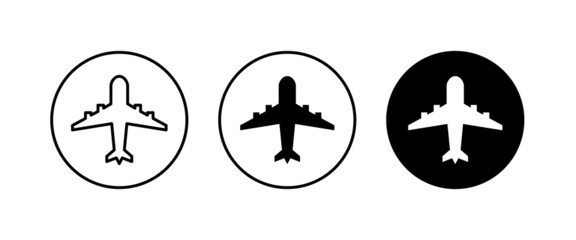 Plane, aircraft, Airplane travel, air plane flight icons button, vector, sign, symbol, logo, illustration, editable stroke, flat design style isolated on white linear pictogram