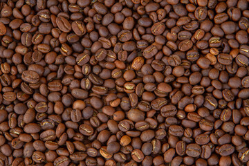 coffee beans close-up, background