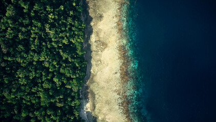 A little slice of paradise. High angle shot of the beautiful islands of Indonesia.