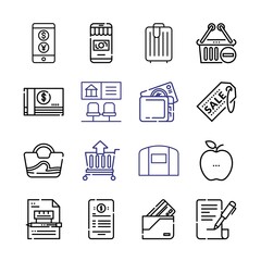 commerce Icon Set with line icons. Modern Thin Line Style. Suitable for Web and Mobile Icon. Vector illustration EPS 10.