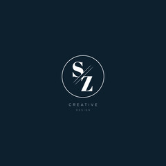 A modern, bold logo letters SZ on a dark background. EPS10, Vector.