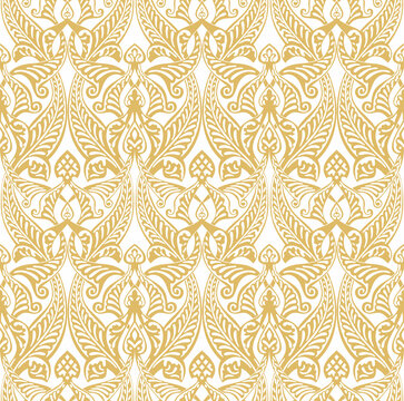 Vector golden seamless arabic national ornament. Ethnic endless pattern, oriental and african peoples of asia, persia, iran, iraq, syria.
