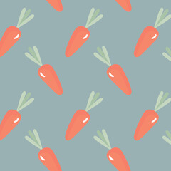 Vector seamless pattern with carrots for Easter and other users. For greeting card, posters, banners, children books, printing on the pack, printing on clothes, wallpaper.