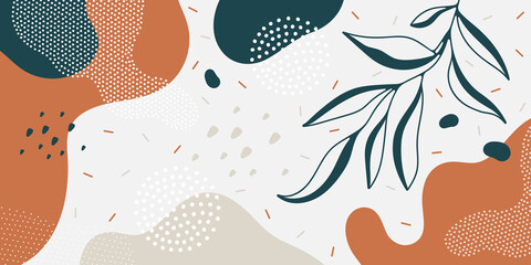 Cute doodle pattern background with abstract shapes.