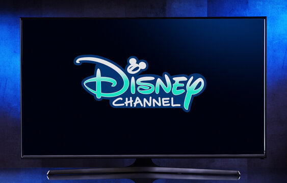 Flat-screen TV Set Displaying Logo Of Disney Channel