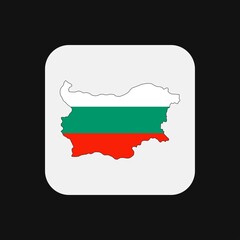 Bulgaria map silhouette with flag on white background