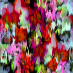 Abstract blurred floral seamless pattern. Bleeding meadow spring flowers. Watercolor paints texture. Elegant feminine nature motif. Trendy botanical design.