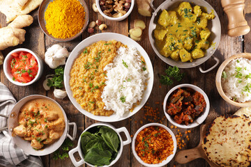 assorted of india food selection