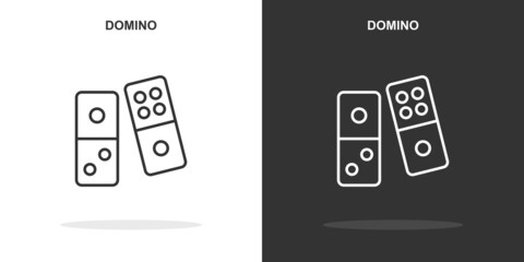domino line icon. Simple outline style.domino linear sign. Vector illustration isolated on white background. Editable stroke EPS 10