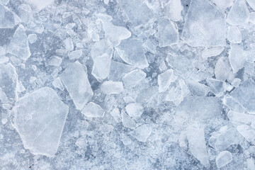 Obraz premium beautiful blue cracked ice. frosty texture