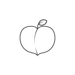Outline icon of peach illustration