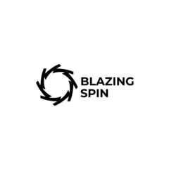 abstract Blazing Spin tech logo simple flat 