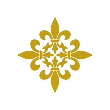 Fleur de Lis cross icon isolated on white background