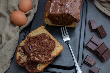 Traditional home made marble cake