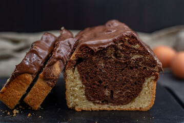 Traditional home made marble cake