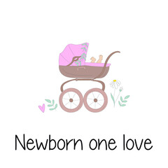 Fototapeta na wymiar Newborn one love baby card