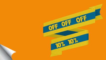 3D Tag OFF, Label with percentage 10%, 3d rendering, Special Offer 10% Discount Tag, Special Offer Label.51
