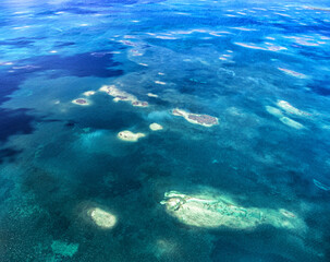 Aerial view of Grand Cul de Sac Marin, Basse-Terre, Guadeloupe, Lesser Antilles, Caribbean.