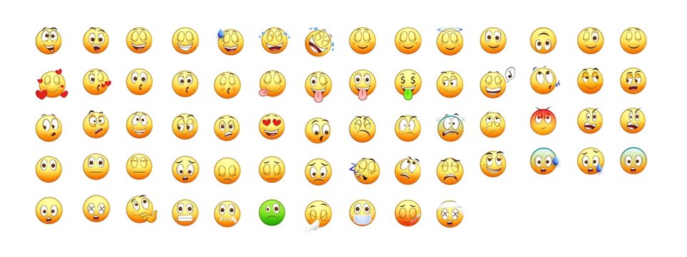Vector icons of smiley faces, Set of Emoji icons