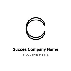 Unique modern geometric creative elegant letter C logo template
