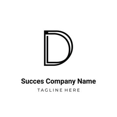 Unique modern geometric creative elegant letter D logo template