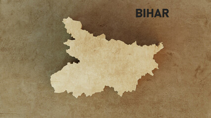 Bihar Map 3d rendered illustration 