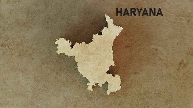 Haryana Map 3d rendered illustration 