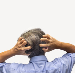 Fototapeta premium Menopause men worry about problems sleeping, depression, and loss of strength.