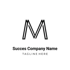 Unique modern geometric creative elegant letter M logo template