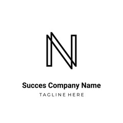 Unique modern geometric creative elegant letter N logo template