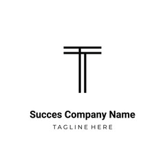 Unique modern geometric creative elegant letter T logo template