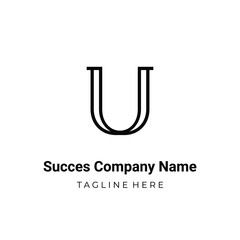 Unique modern geometric creative elegant letter U logo template