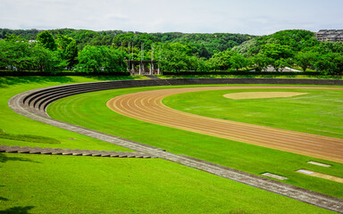 快晴の稲城中央公園　総合グラウンド（東京都稲城市）