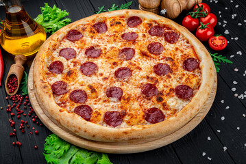 Delicious and fresh pepperoni pizza