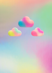  Abstract rainbow background. Neon sky and clouds vivid colors. Creative composition.