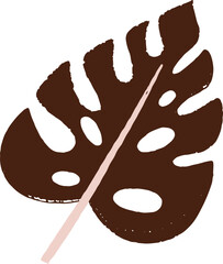 Abstract Monstera Leaf Doodle Decorative Element © Good Studio